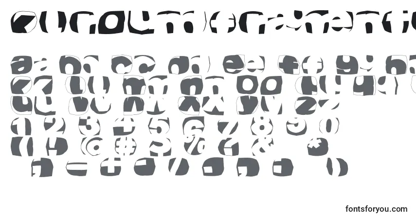 Schriftart Klroundfragments – Alphabet, Zahlen, spezielle Symbole