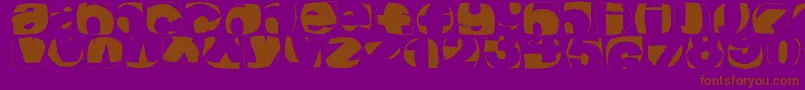 Więcej informacji o czcionce Klroundfragments Czcionka Klroundfragments – brązowe czcionki na fioletowym tle