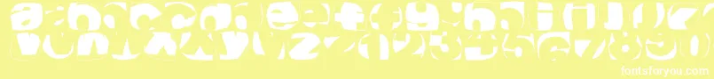 Klroundfragments Font – White Fonts on Yellow Background