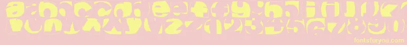 Klroundfragments Font – Yellow Fonts on Pink Background