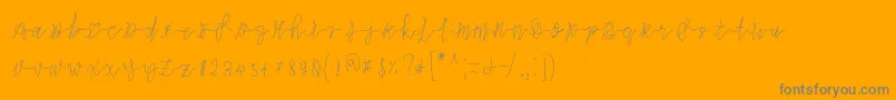 Slowdance-Schriftart – Graue Schriften auf orangefarbenem Hintergrund