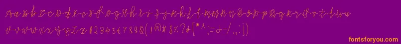 Slowdance Font – Orange Fonts on Purple Background