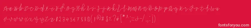 Slowdance Font – Pink Fonts on Red Background