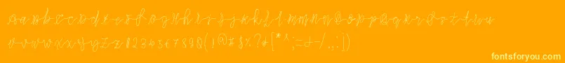 Slowdance Font – Yellow Fonts on Orange Background