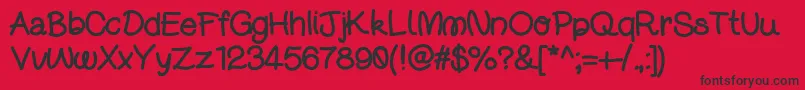 Djuicewriting Font – Black Fonts on Red Background