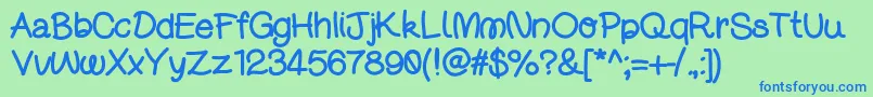 Djuicewriting Font – Blue Fonts on Green Background