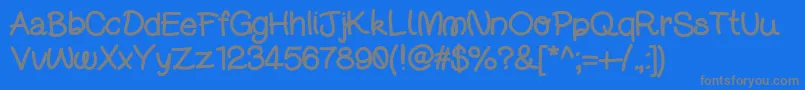 Djuicewriting-Schriftart – Graue Schriften auf blauem Hintergrund