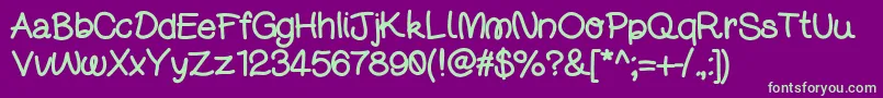 Djuicewriting Font – Green Fonts on Purple Background