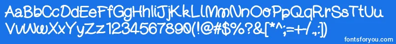 Djuicewriting Font – White Fonts on Blue Background