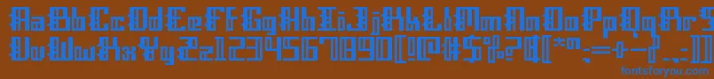 DubstepBlackletter-Schriftart – Blaue Schriften auf braunem Hintergrund
