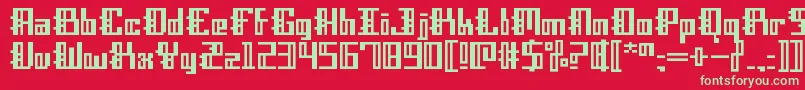 フォントDubstepBlackletter – 赤い背景に緑の文字