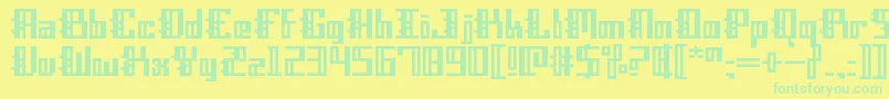Шрифт DubstepBlackletter – зелёные шрифты на жёлтом фоне