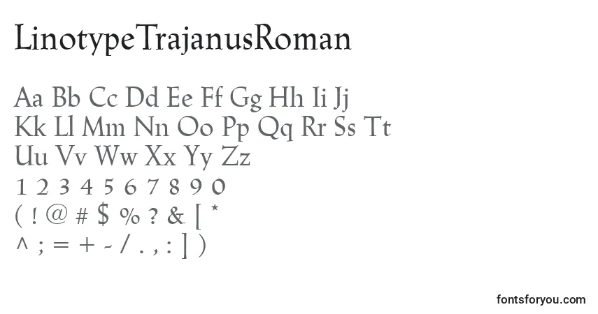 Schriftart LinotypeTrajanusRoman – Alphabet, Zahlen, spezielle Symbole