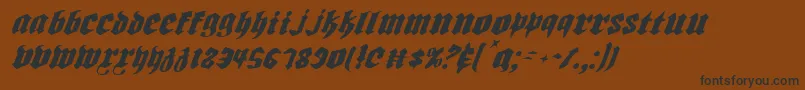 Biergartenlti-Schriftart – Schwarze Schriften auf braunem Hintergrund