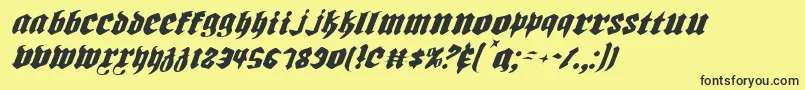 Biergartenlti Font – Black Fonts on Yellow Background