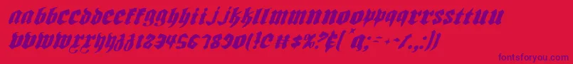 Biergartenlti Font – Purple Fonts on Red Background