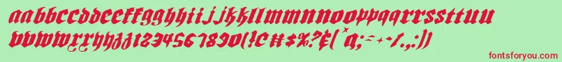 Biergartenlti Font – Red Fonts on Green Background