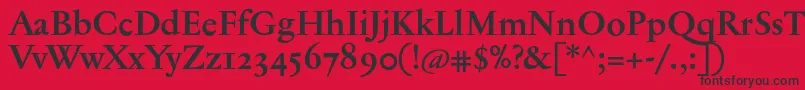 Шрифт JannontextmedosfBold – чёрные шрифты на красном фоне