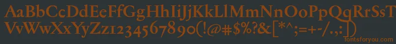 JannontextmedosfBold-Schriftart – Braune Schriften auf schwarzem Hintergrund