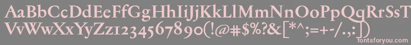 フォントJannontextmedosfBold – 灰色の背景にピンクのフォント