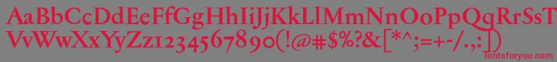 Шрифт JannontextmedosfBold – красные шрифты на сером фоне