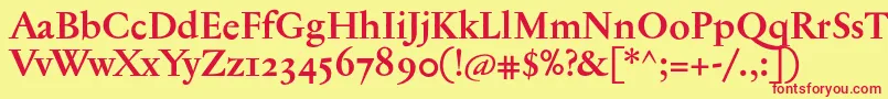 Шрифт JannontextmedosfBold – красные шрифты на жёлтом фоне