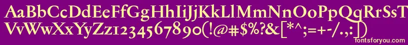 JannontextmedosfBold Font – Yellow Fonts on Purple Background
