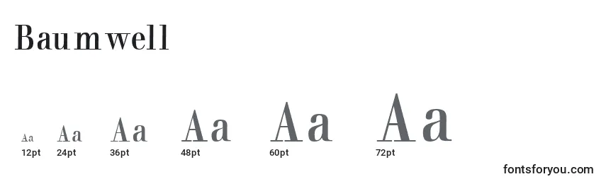 Baumwell Font Sizes