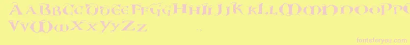 Snowcupscaps Font – Pink Fonts on Yellow Background