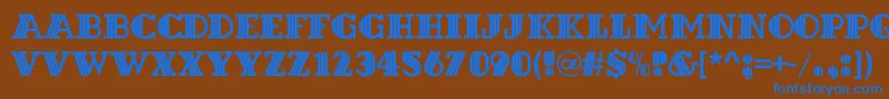 Dextorcフォントについての詳細 フォントDextorc – 茶色の背景に青い文字