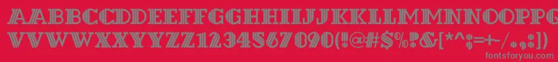Dextorc-Schriftart – Graue Schriften auf rotem Hintergrund