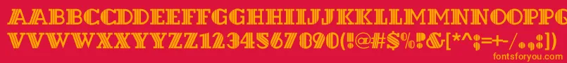 Dextorc Font – Orange Fonts on Red Background