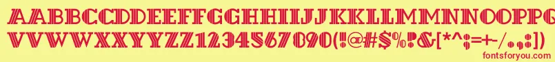 Dextorc Font – Red Fonts on Yellow Background