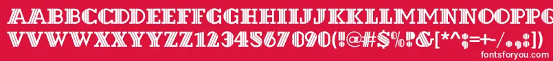フォントDextorc – 赤い背景に白い文字