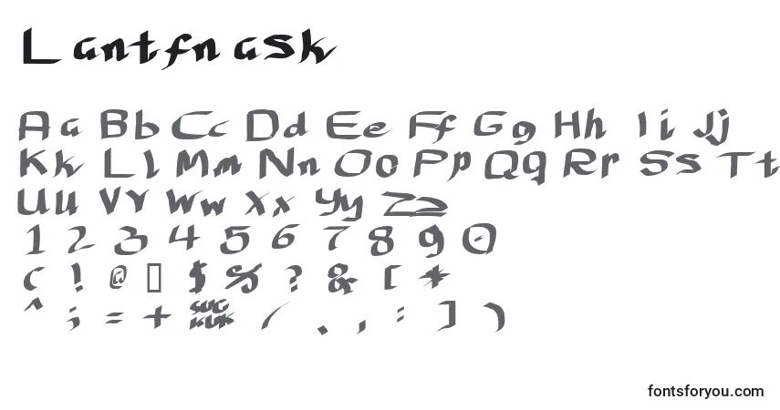 Schriftart Lantfnask – Alphabet, Zahlen, spezielle Symbole