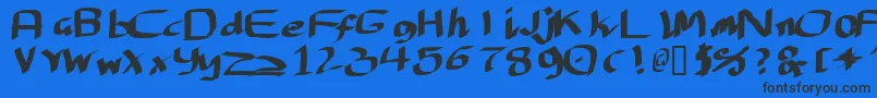 Lantfnask Font – Black Fonts on Blue Background