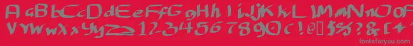 Fonte Lantfnask – fontes cinzas em um fundo vermelho