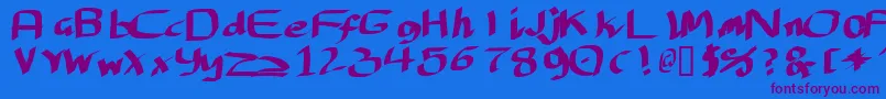 Lantfnask Font – Purple Fonts on Blue Background