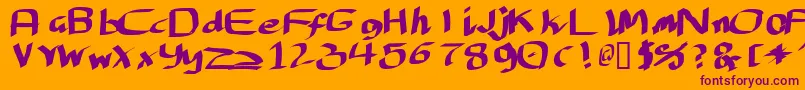 Lantfnask Font – Purple Fonts on Orange Background