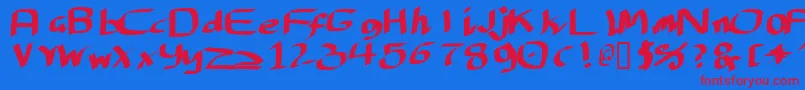 Lantfnask Font – Red Fonts on Blue Background