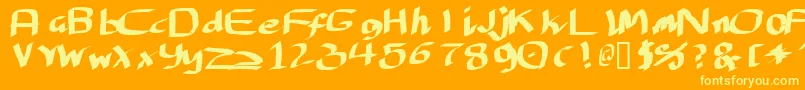 Lantfnask Font – Yellow Fonts on Orange Background