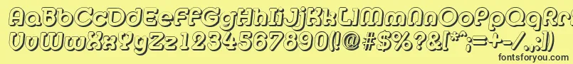 MexicoshadowBolditalic-Schriftart – Schwarze Schriften auf gelbem Hintergrund