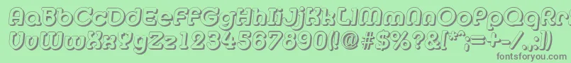 フォントMexicoshadowBolditalic – 緑の背景に灰色の文字