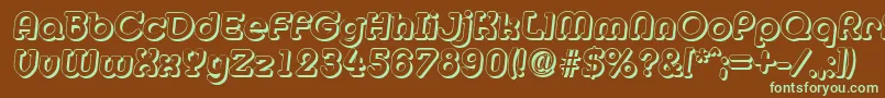 Шрифт MexicoshadowBolditalic – зелёные шрифты на коричневом фоне