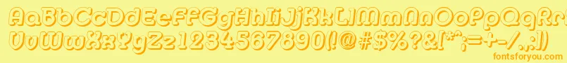 Fonte MexicoshadowBolditalic – fontes laranjas em um fundo amarelo