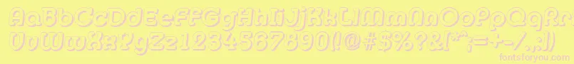Шрифт MexicoshadowBolditalic – розовые шрифты на жёлтом фоне