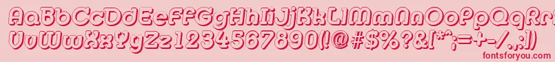 フォントMexicoshadowBolditalic – ピンクの背景に赤い文字