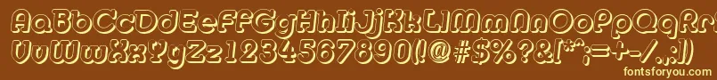MexicoshadowBolditalic-fontti – keltaiset fontit ruskealla taustalla