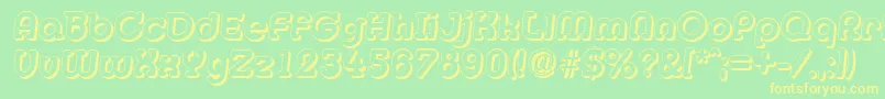 MexicoshadowBolditalic-Schriftart – Gelbe Schriften auf grünem Hintergrund