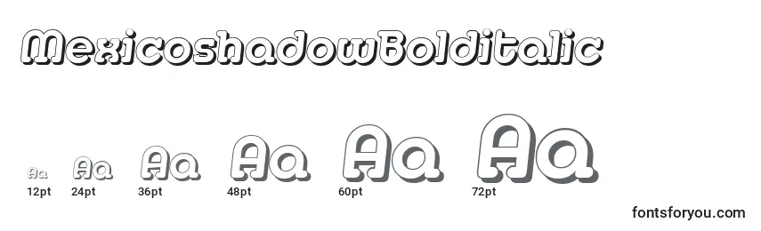 MexicoshadowBolditalic Font Sizes